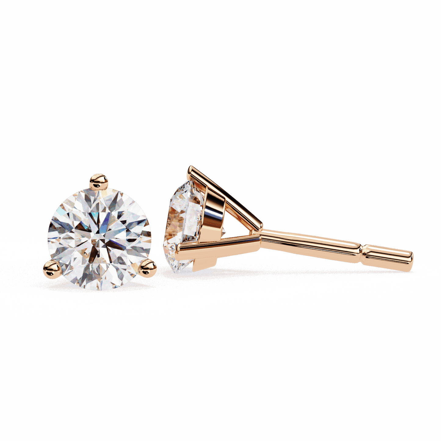 2.5 Carat Minimal Round Solitaire Earrings in Moissanite | House of Estara