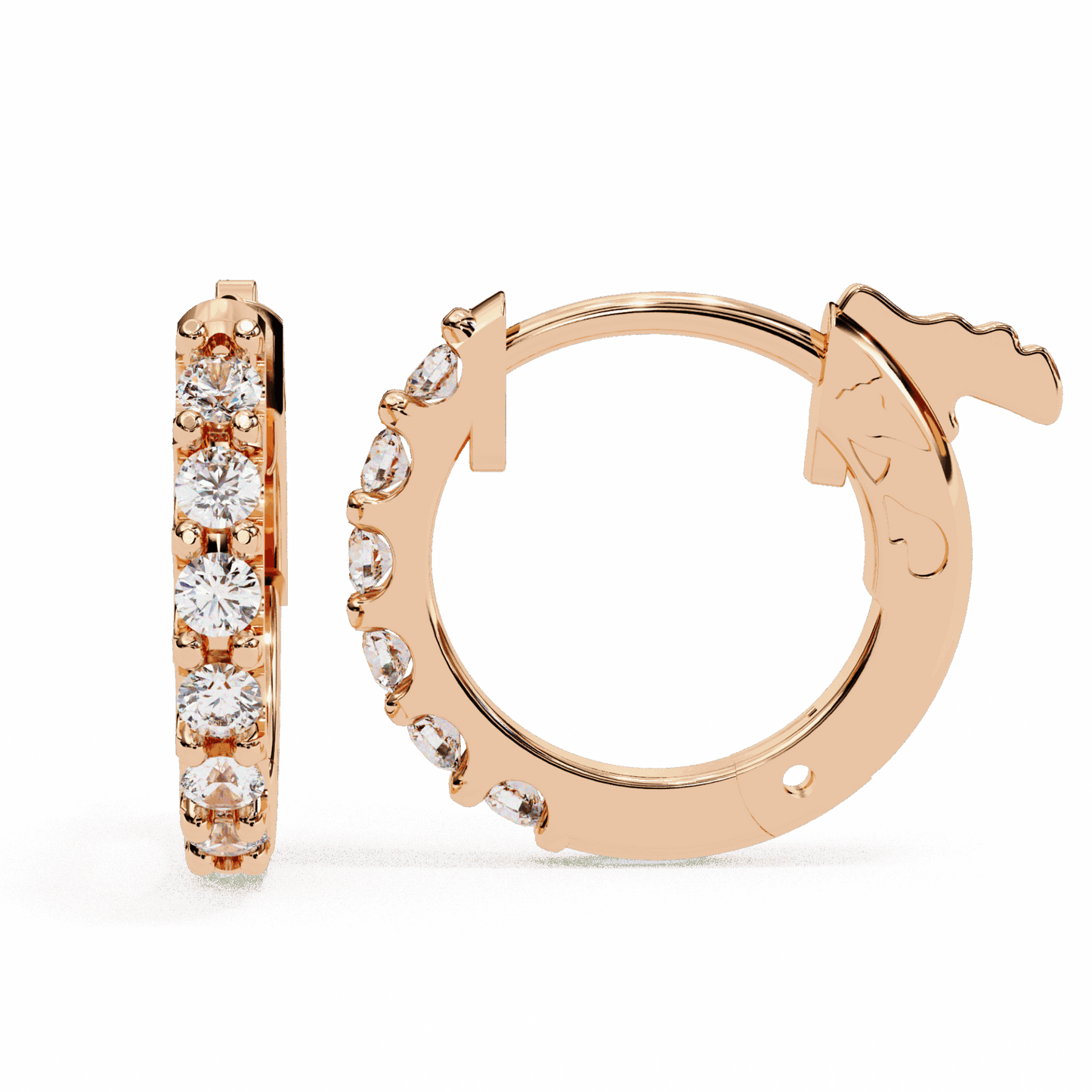 0.2 Carat Eternal Round Hoop Earrings in Moissanite | House of Estara