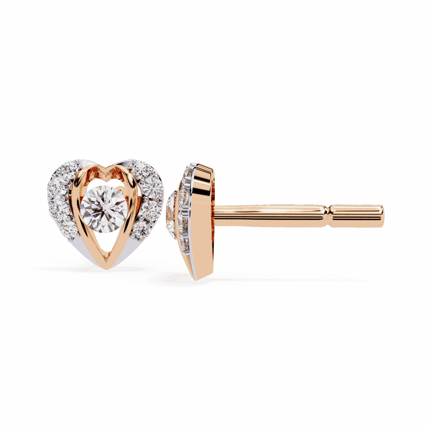 0.7 Carat Triple Round Stud Earrings in Moissanite | House of Estara