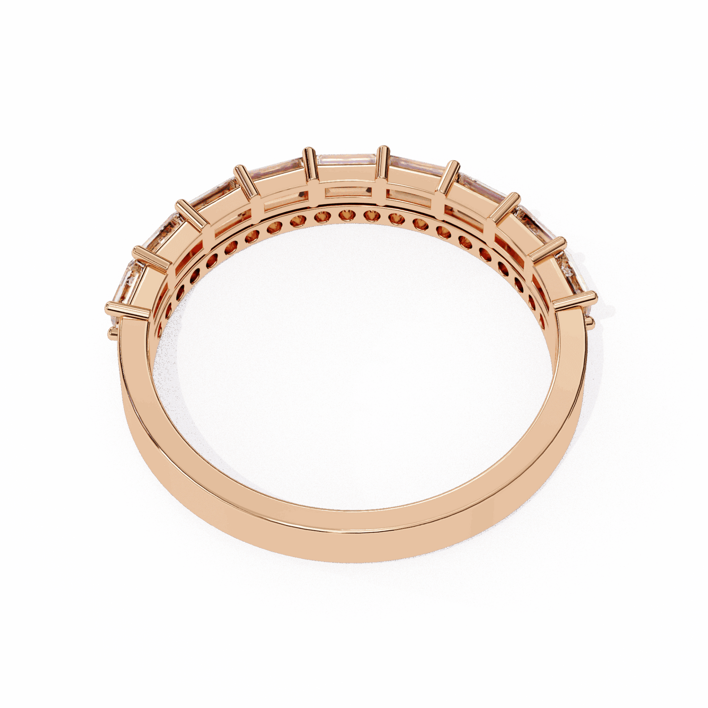 0.75 Carat Baguette and Round Eternity Ring in Moissanite | House of Estara