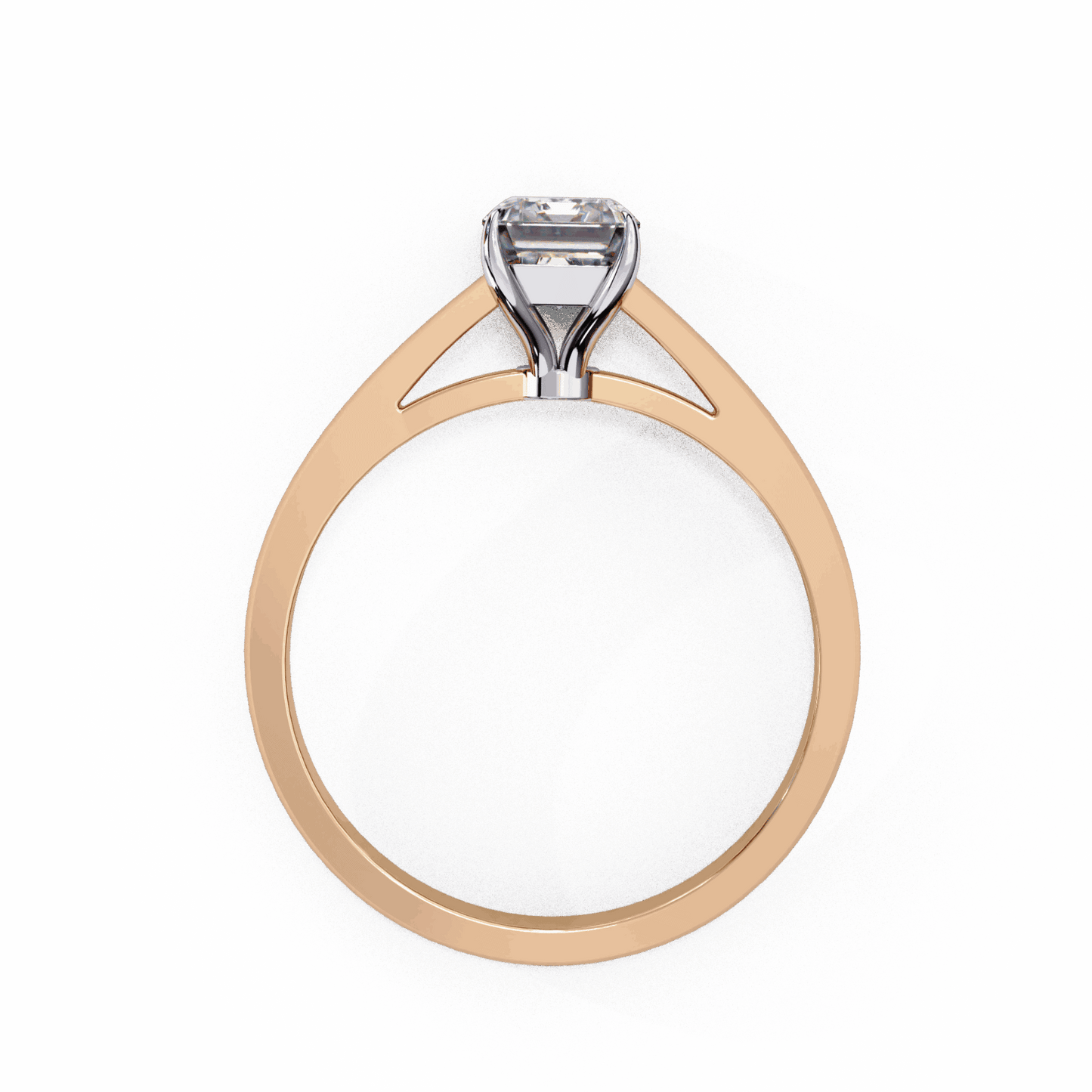 1.25 Carat Emerald Cut Solitaire Ring in Moissanite | House of Estara