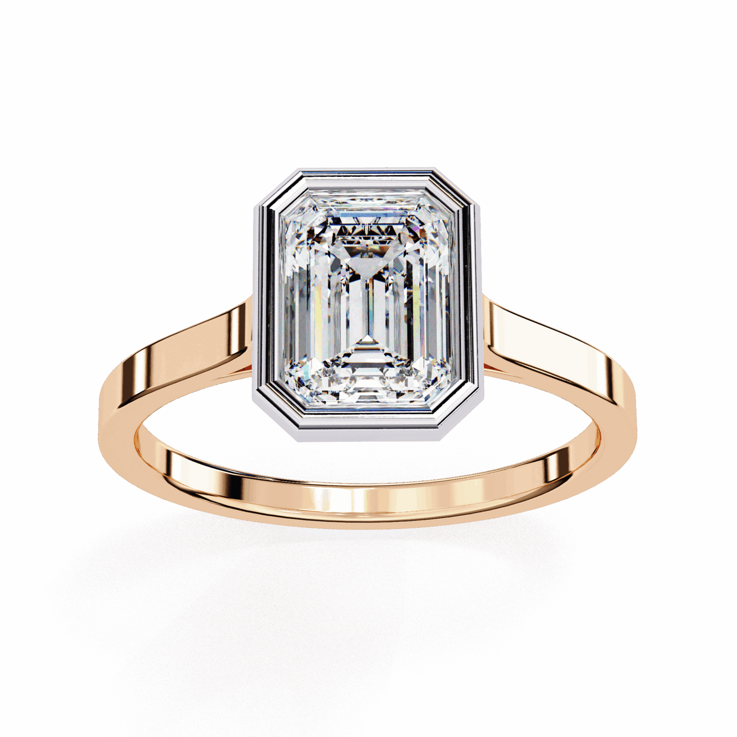 1.25 Carat Emerald Minimalist Solitaire Engagement Ring in Moissanite | House of Estara