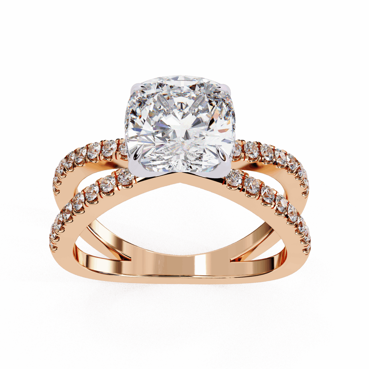 2.5 Carat Cushion Eternal Spark Solitaire Ring in Moissanite | House of Estara