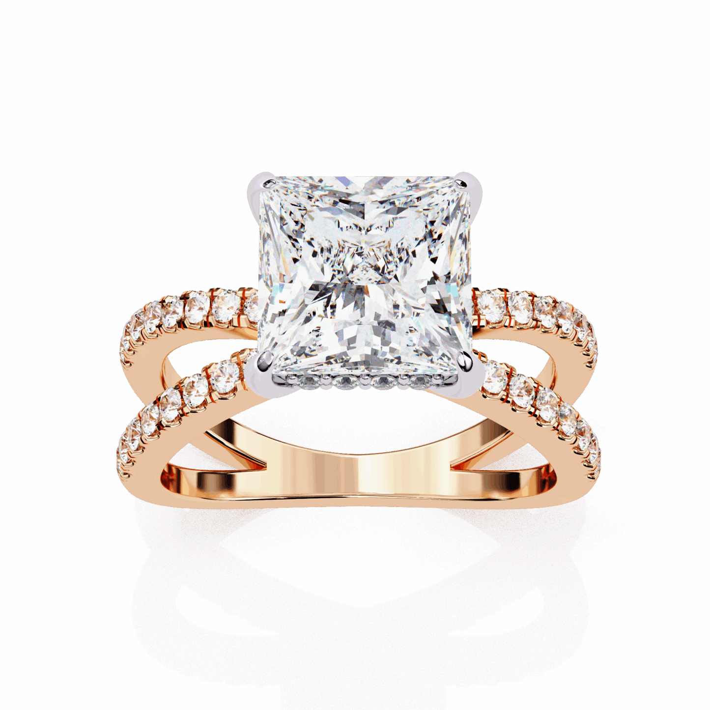 2.75 Carat Princess Eternal Spark Solitaire Ring in Moissanite | House of Estara