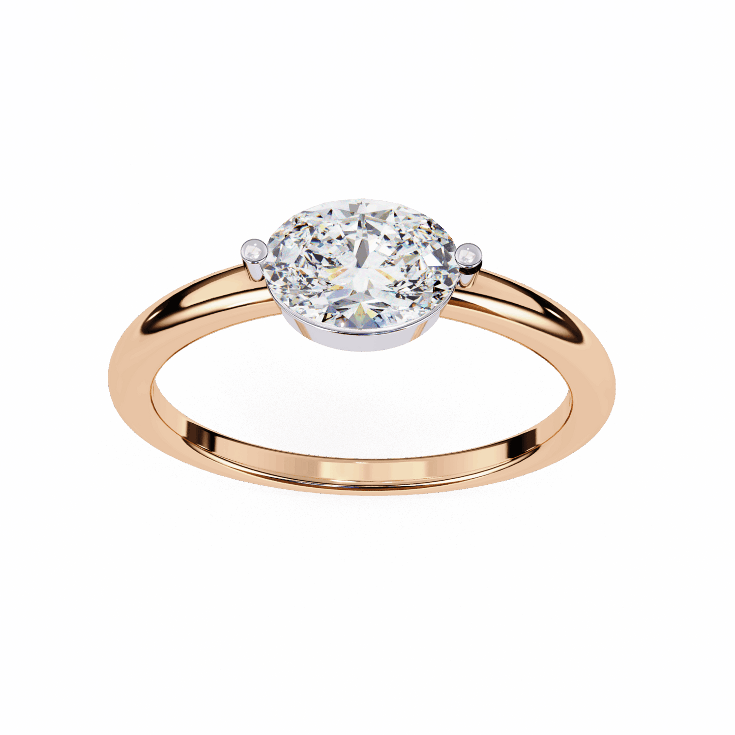 0.75 Carat Oval Classic Solitaire Band in Moissanite | House of Estara