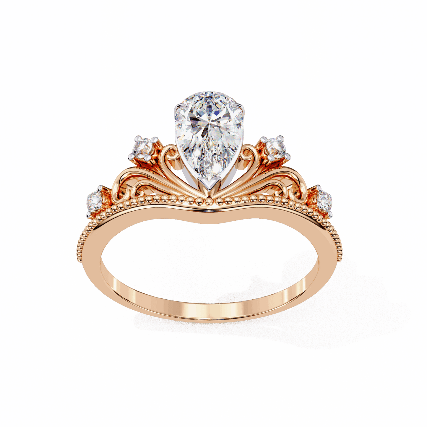 1 Carat Pear Signature Wear Ring in Moissanite | House of Estara