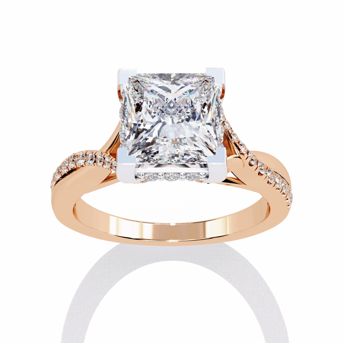 2.75 Carat Princess Signature Wear Ring in Moissanite | House of Estara