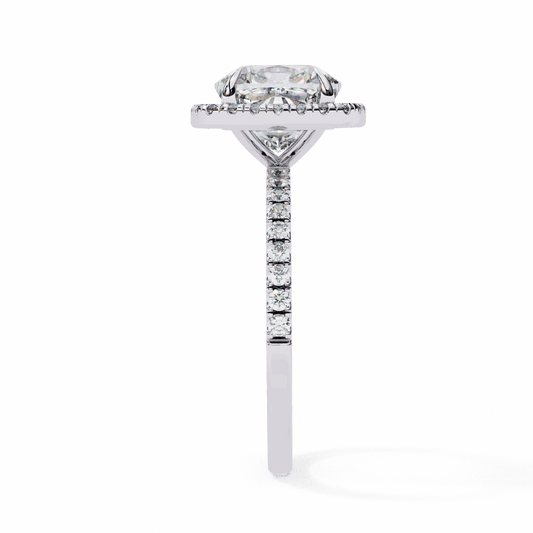 2 Carat Cushion Forever Solitaire Engagement Ring in Moissanite | House of Estara