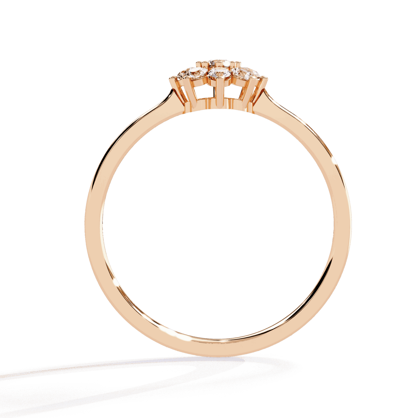 0.15 Carat Round Minimal Statement Ring in Moissanite | House of Estara