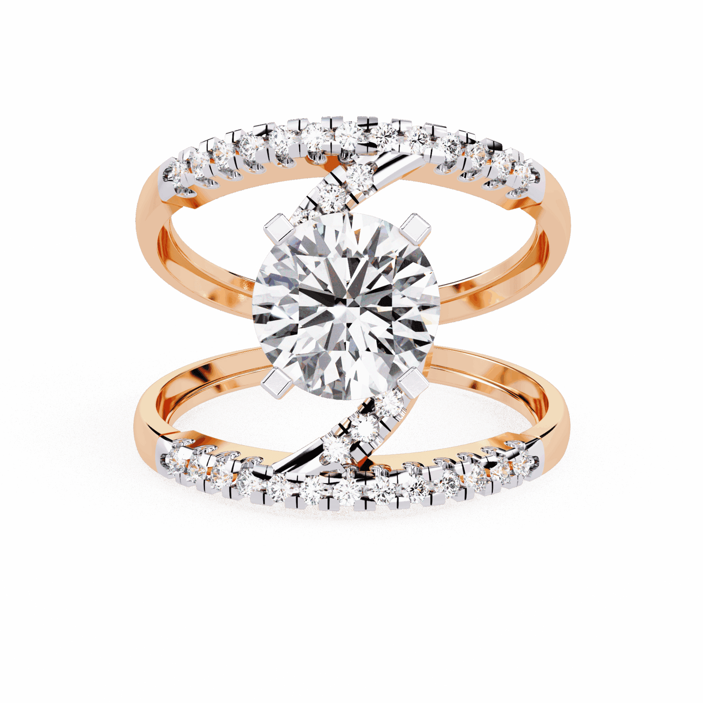 2.5 Carat Round Signature Glam Cocktail Ring in Moissanite | House of Estara