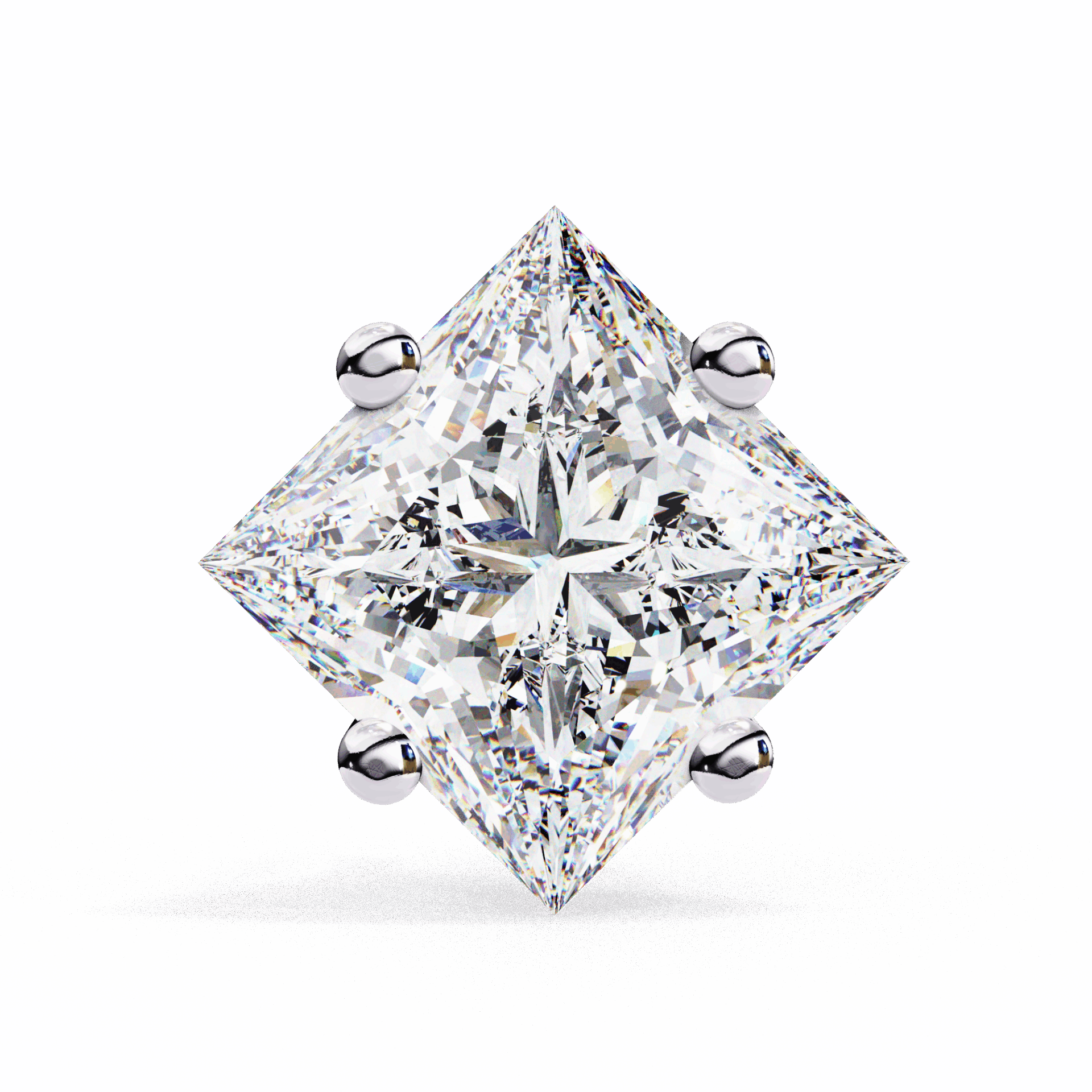 2.5 Carat Princess Solitaire Earrings in Moissanite | House of Estara