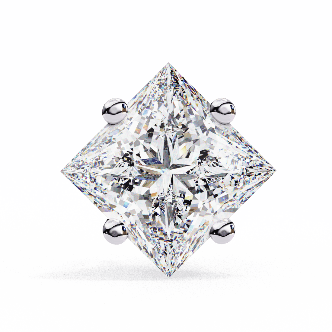 2.5 Carat Princess Solitaire Earrings in Moissanite | House of Estara