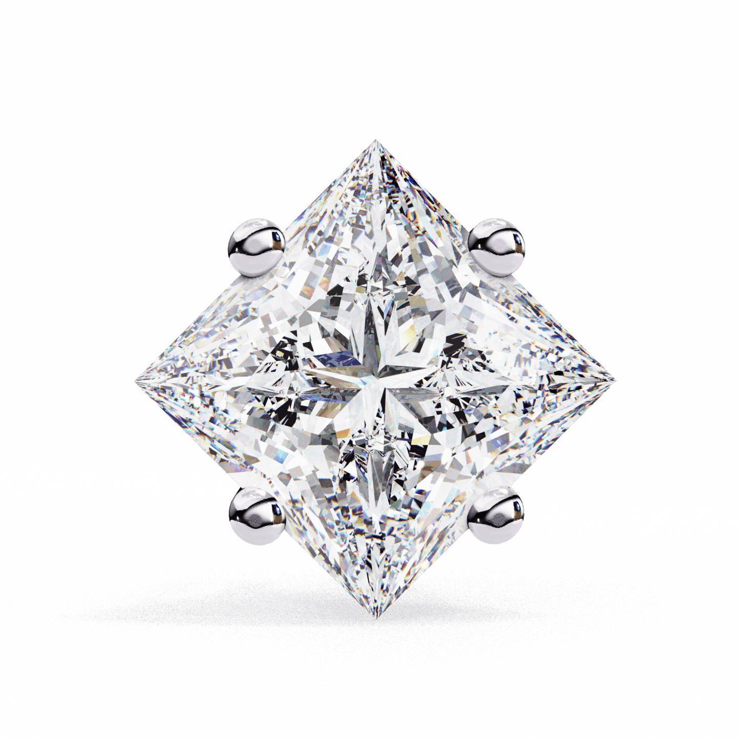 2.5 Carat Princess Solitaire Earrings in Moissanite | House of Estara