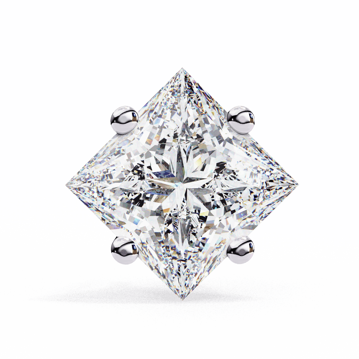 2.5 Carat Princess Solitaire Earrings in Moissanite | House of Estara