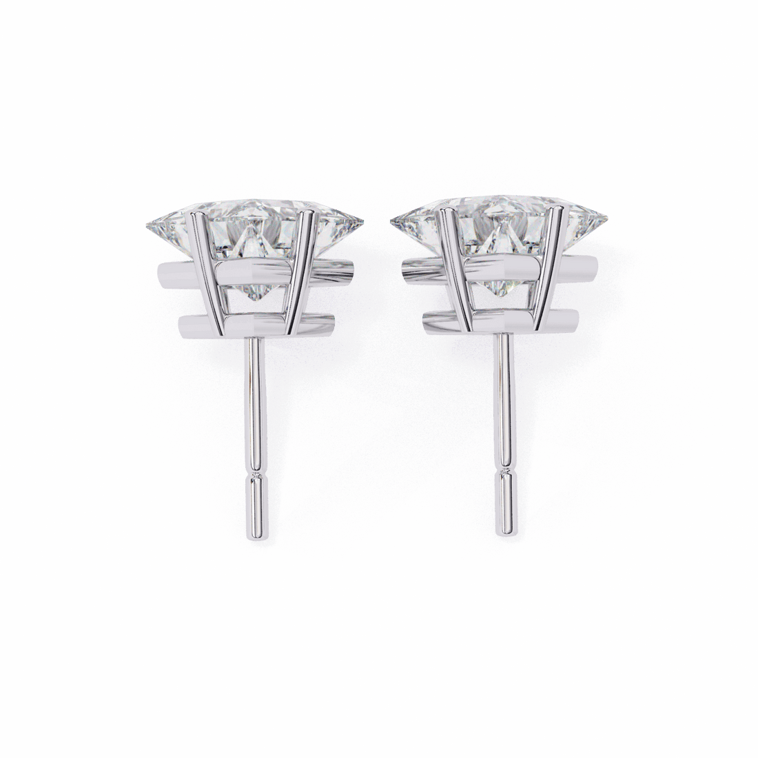2.5 Carat Princess Solitaire Earrings in Moissanite | House of Estara