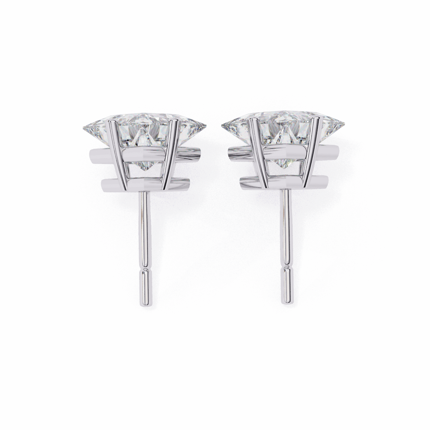2.5 Carat Princess Solitaire Earrings in Moissanite | House of Estara
