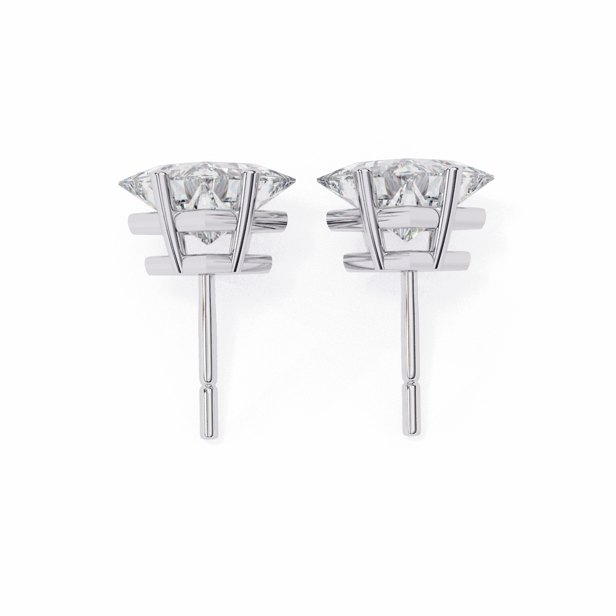 2.5 Carat Princess Solitaire Earrings in Moissanite | House of Estara