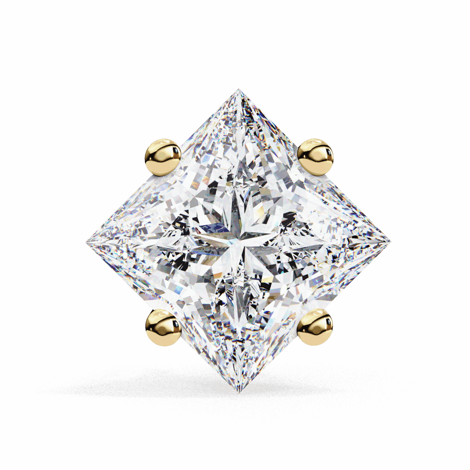 2.5 Carat Princess Solitaire Earrings in Moissanite | House of Estara