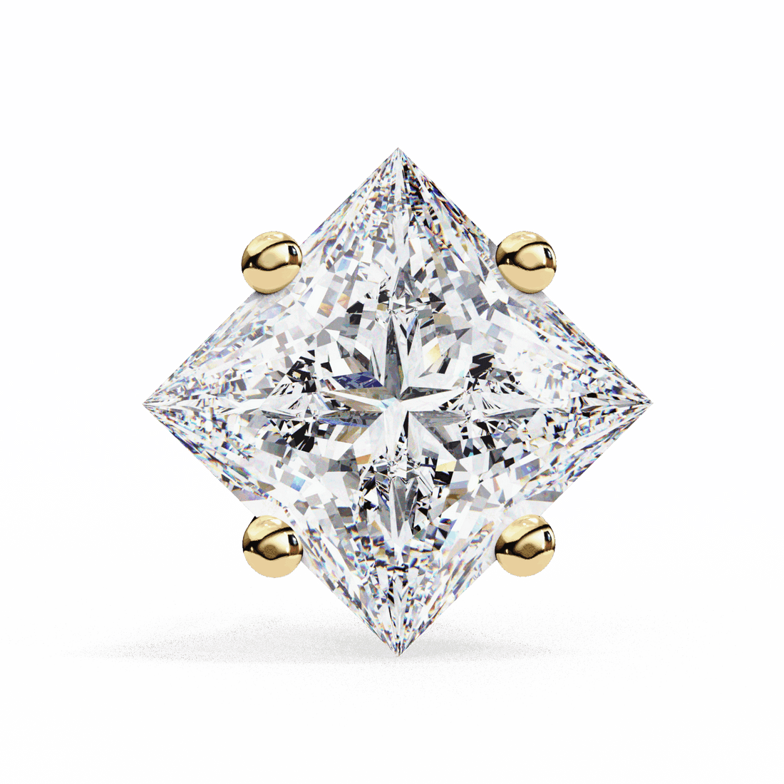 2.5 Carat Princess Solitaire Earrings in Moissanite | House of Estara