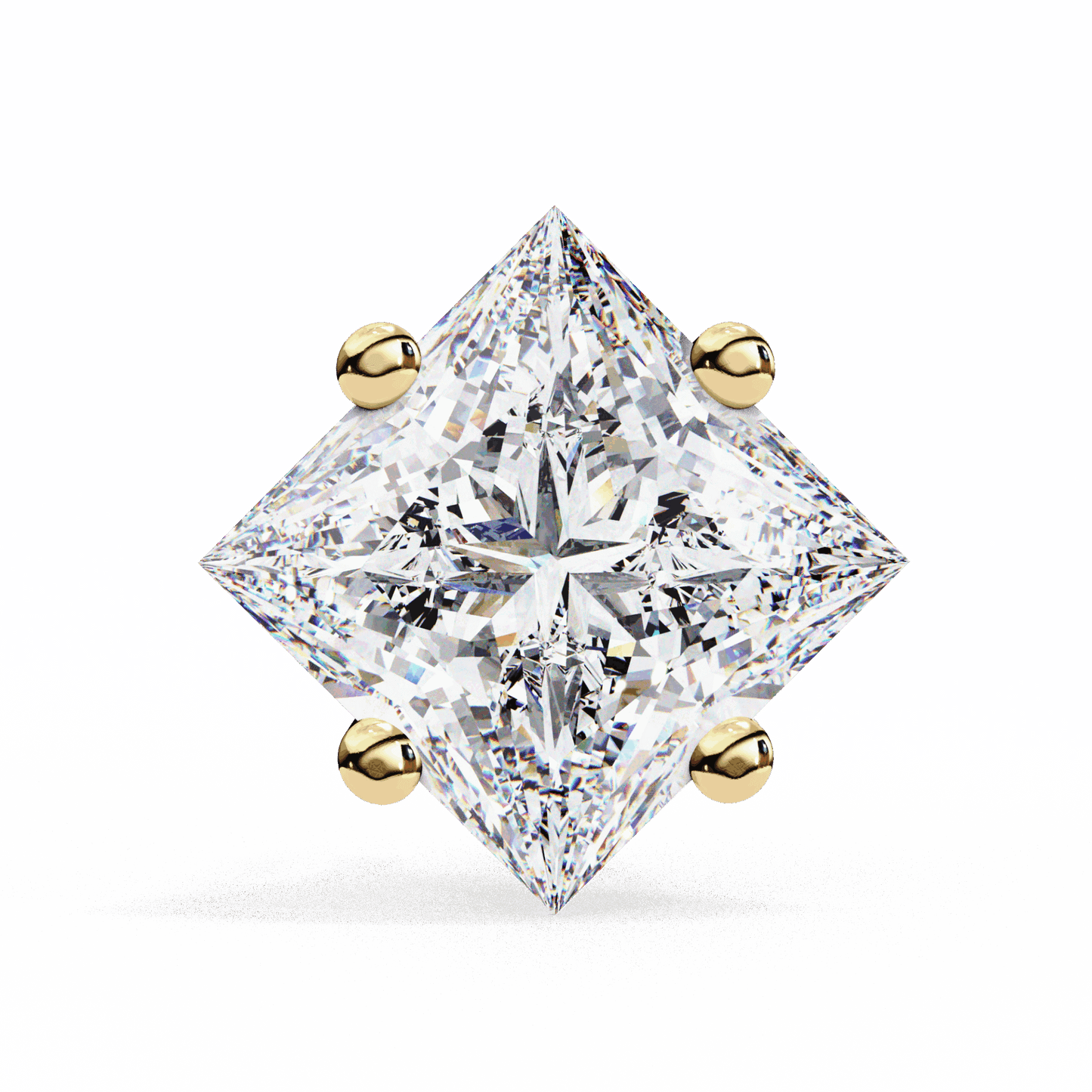 2.5 Carat Princess Solitaire Earrings in Moissanite | House of Estara
