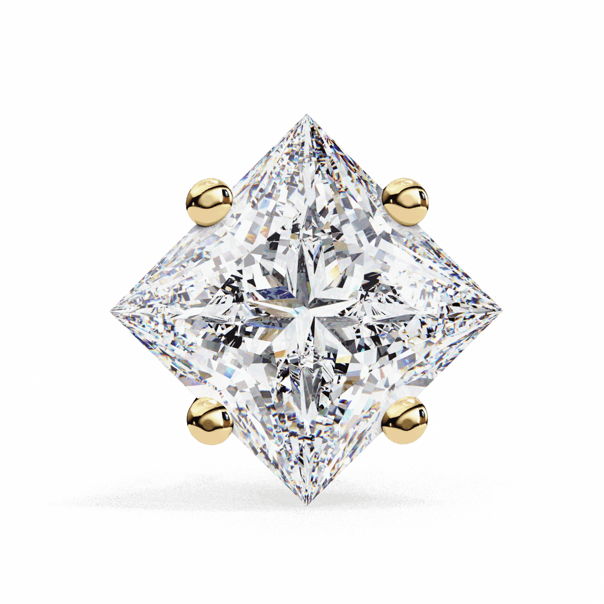 2.5 Carat Princess Solitaire Earrings in Moissanite | House of Estara