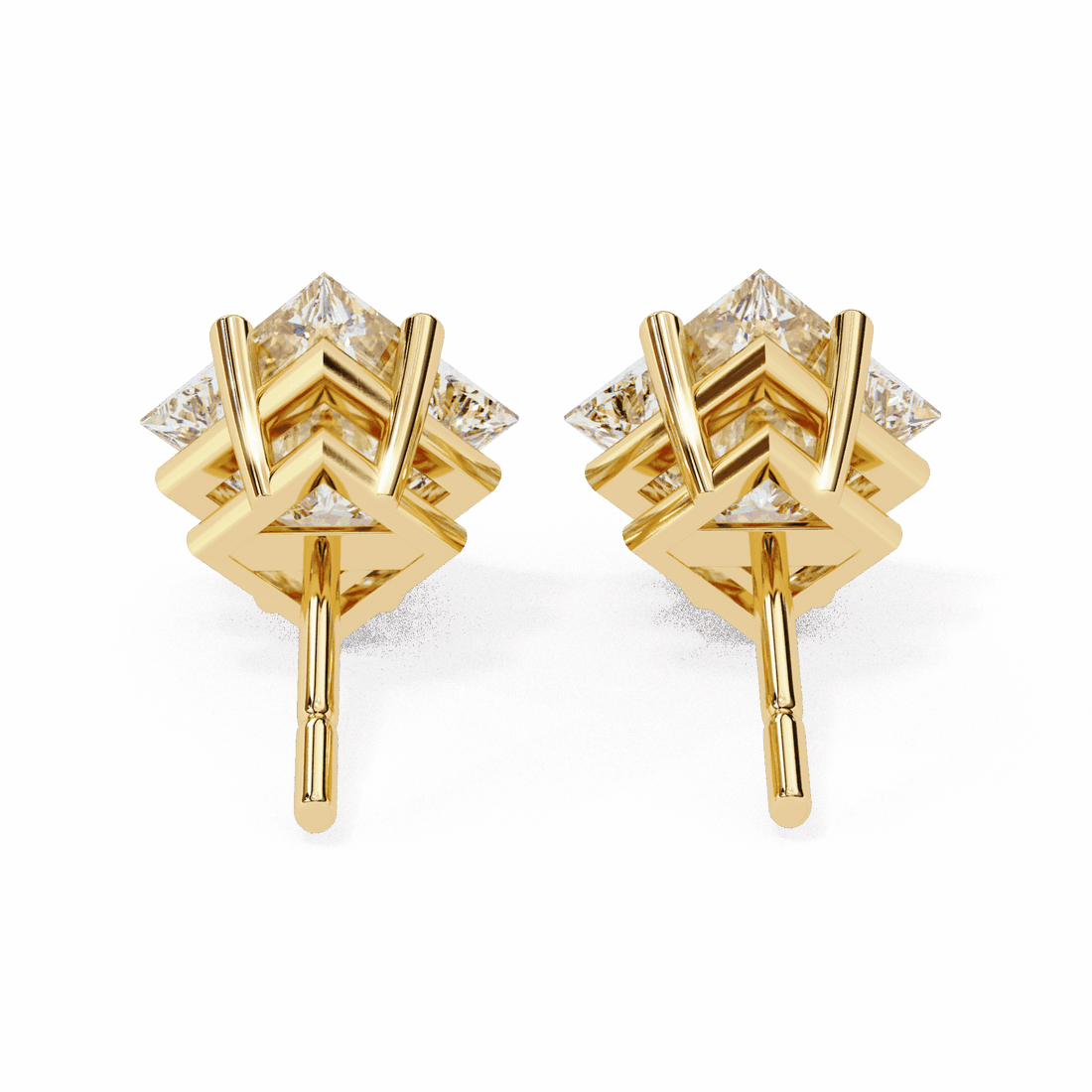 2.5 Carat Princess Solitaire Earrings in Moissanite | House of Estara