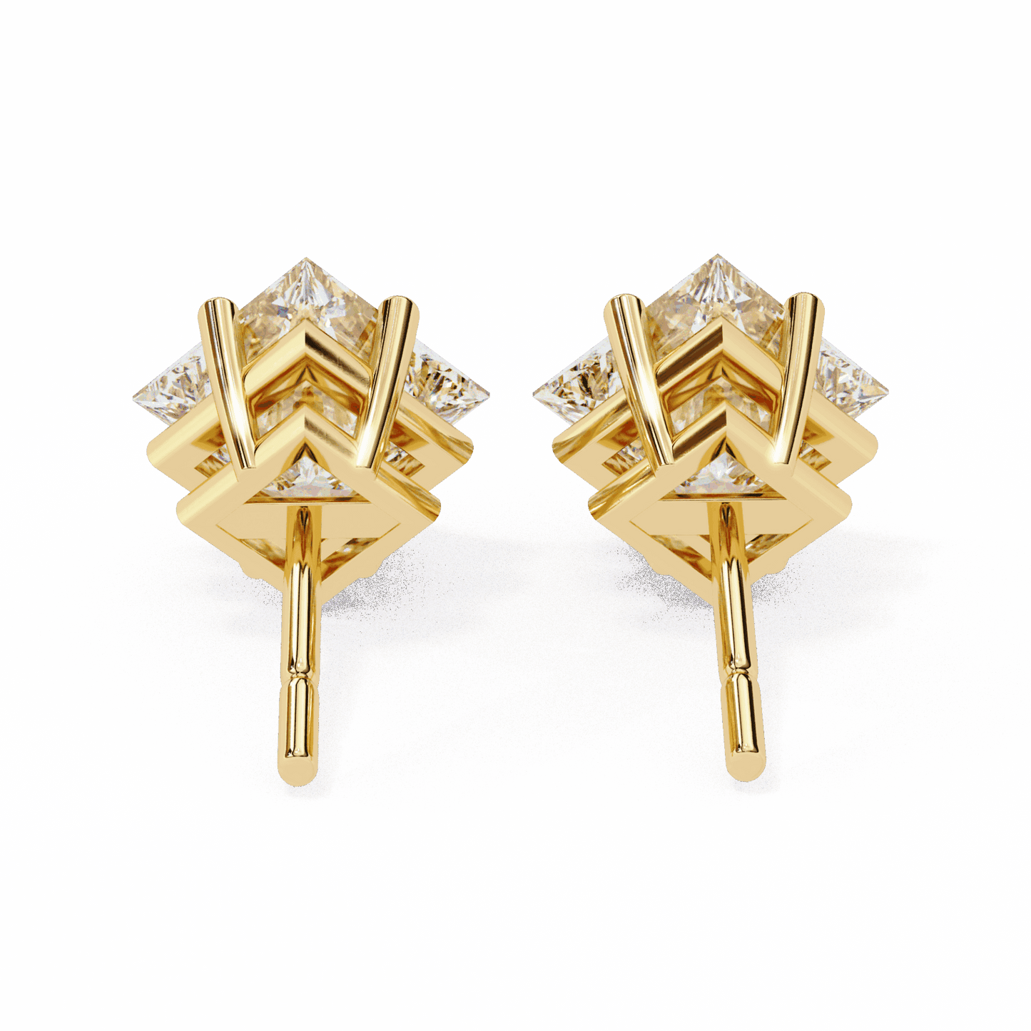2.5 Carat Princess Solitaire Earrings in Moissanite | House of Estara