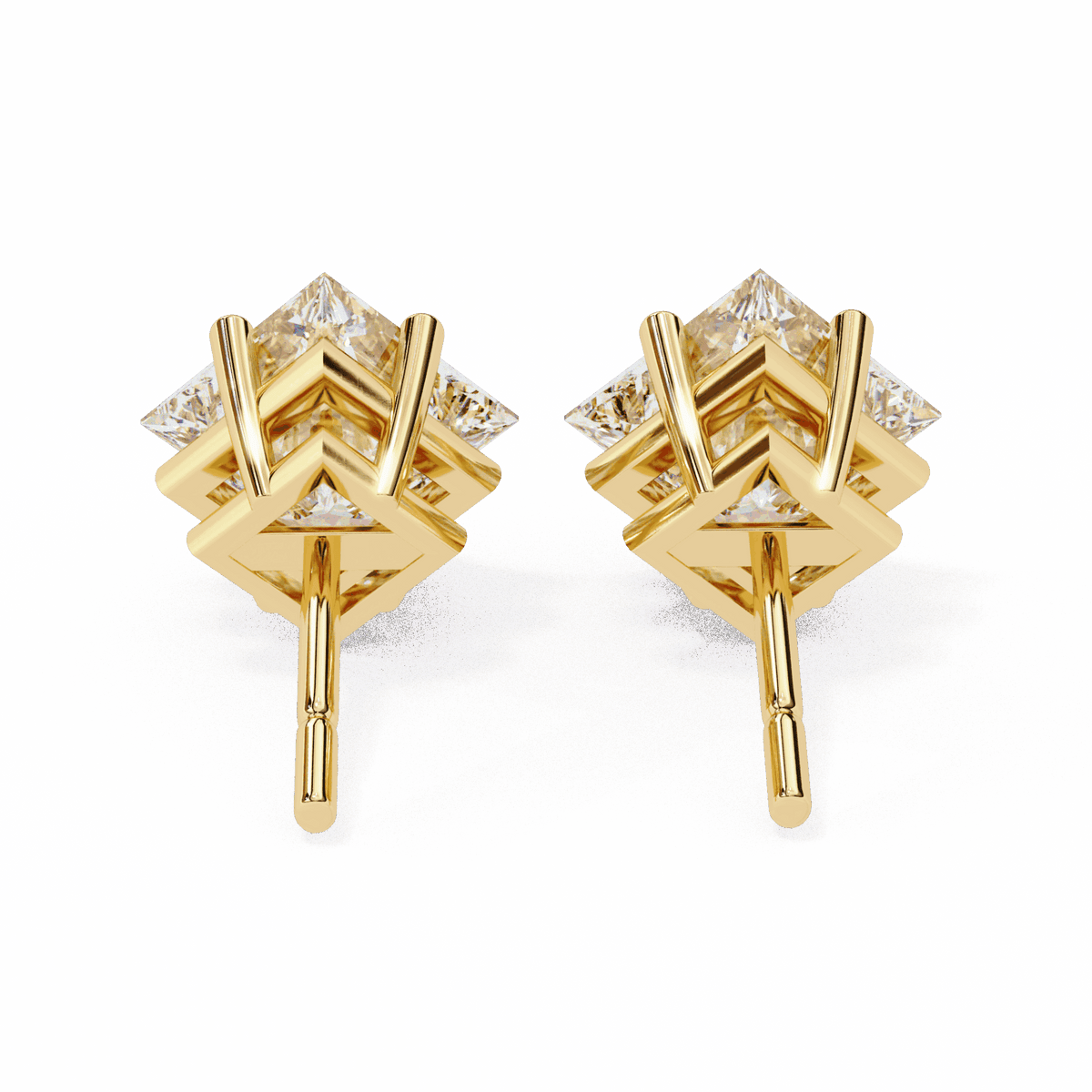 2.5 Carat Princess Solitaire Earrings in Moissanite | House of Estara