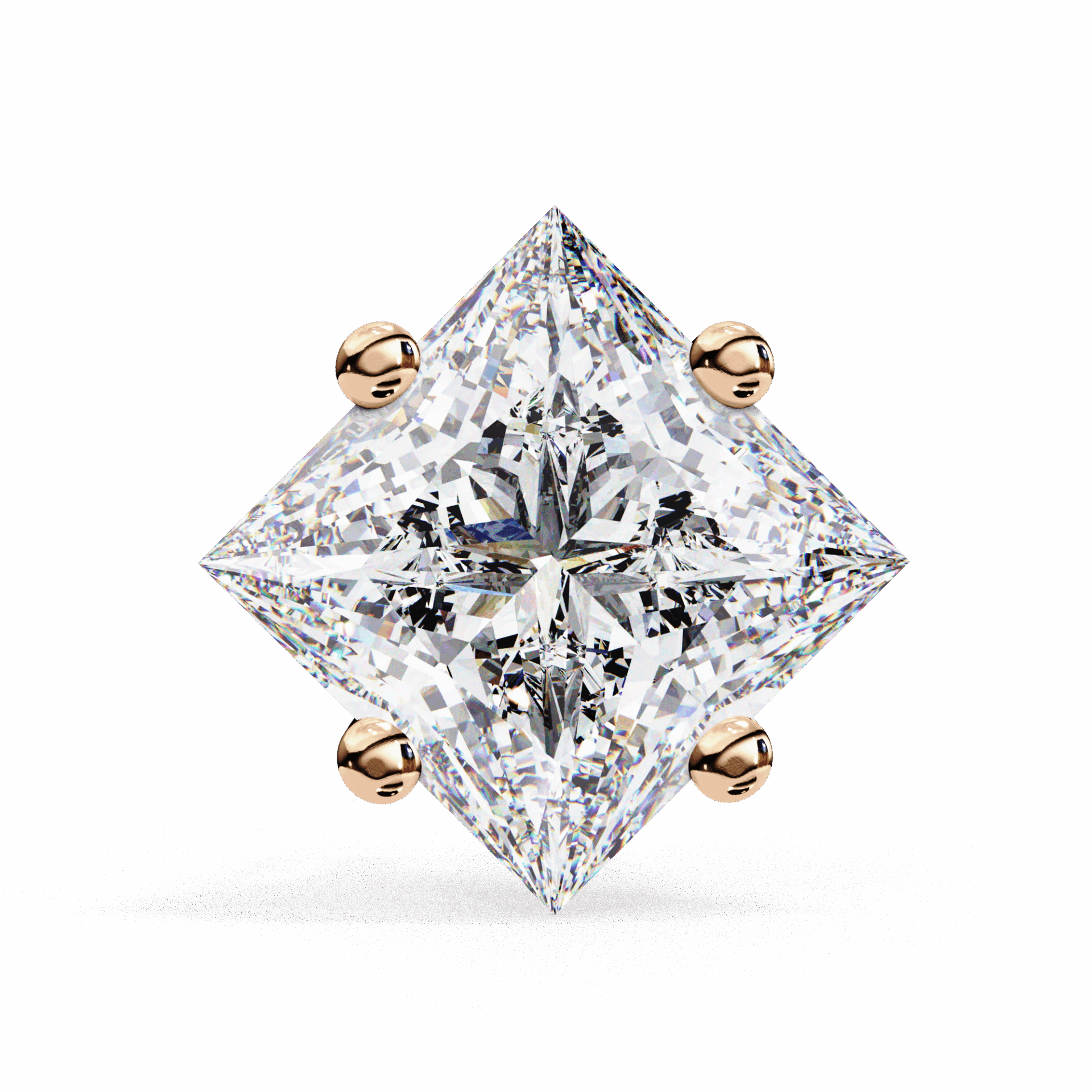 2.5 Carat Princess Solitaire Earrings in Moissanite | House of Estara