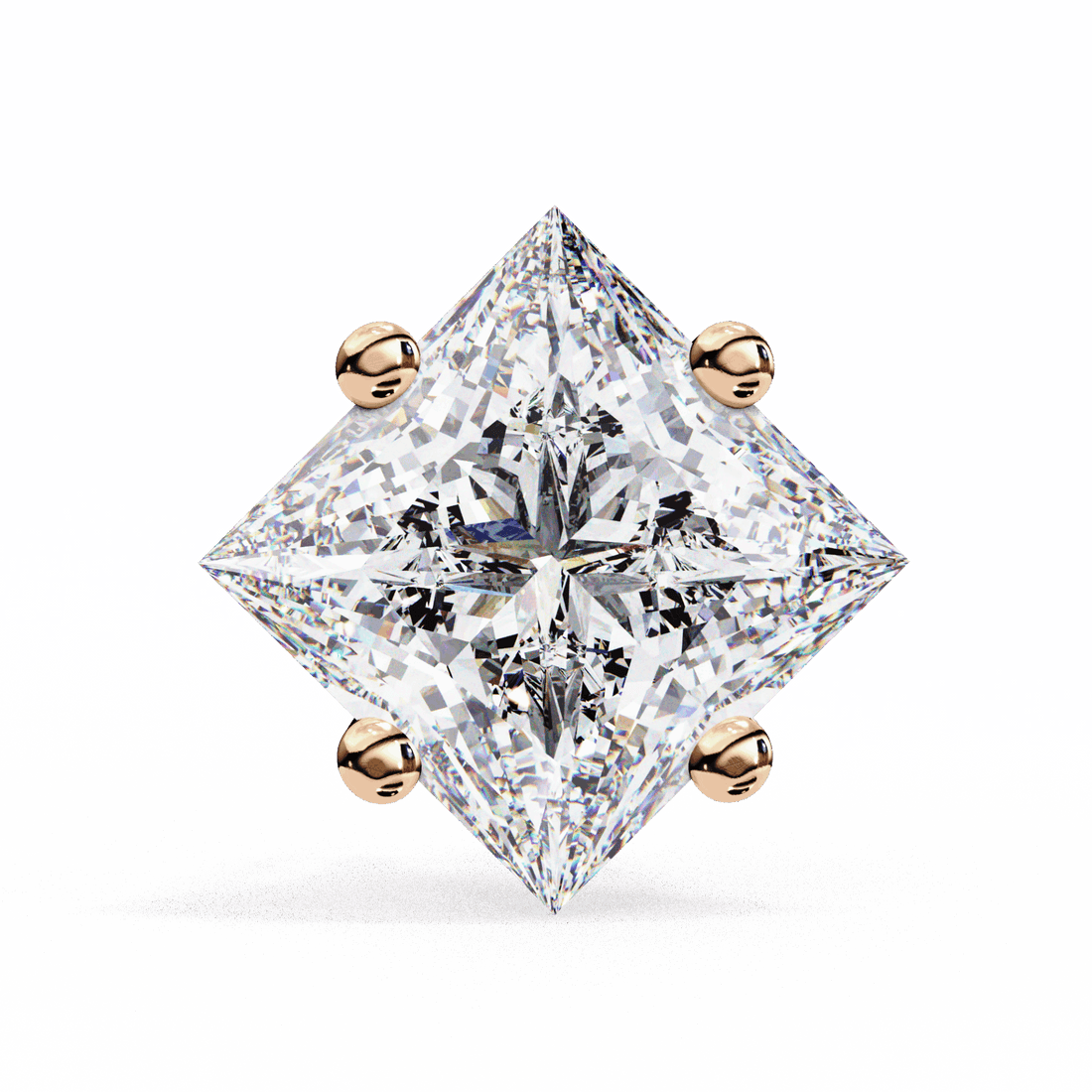2.5 Carat Princess Solitaire Earrings in Moissanite | House of Estara