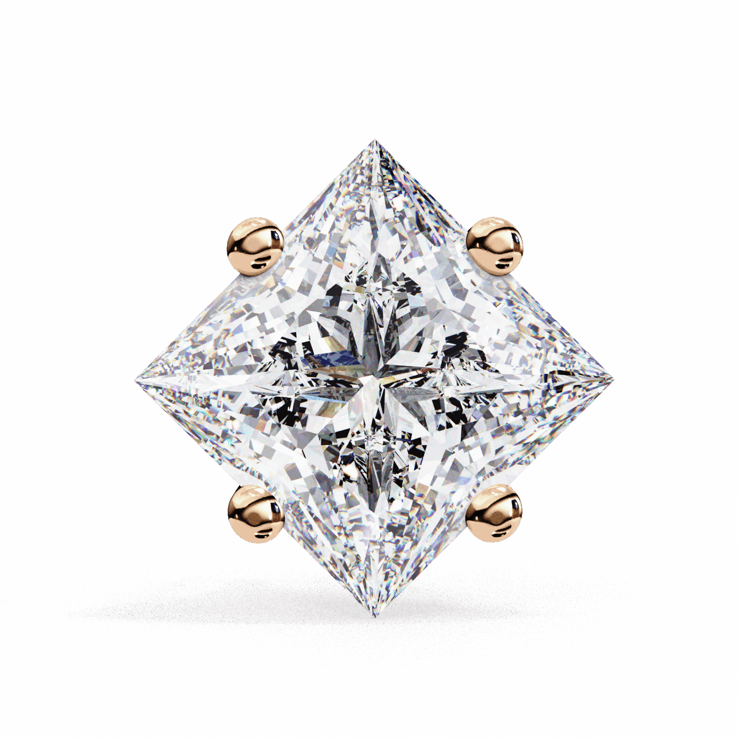 2.5 Carat Princess Solitaire Earrings in Moissanite | House of Estara