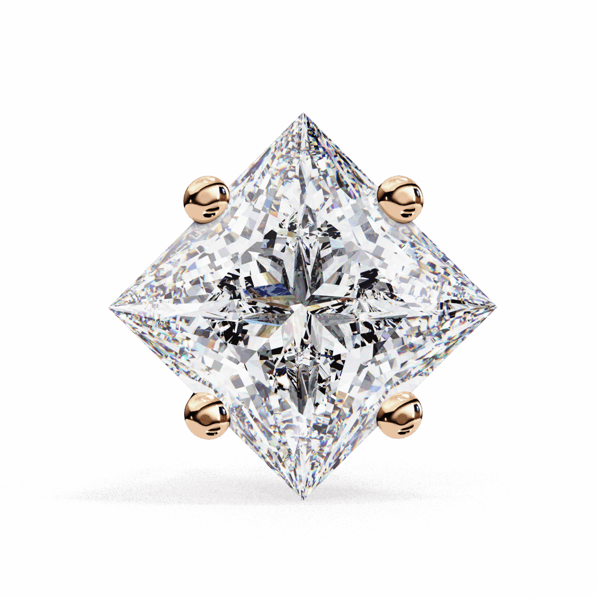 2.5 Carat Princess Solitaire Earrings in Moissanite | House of Estara