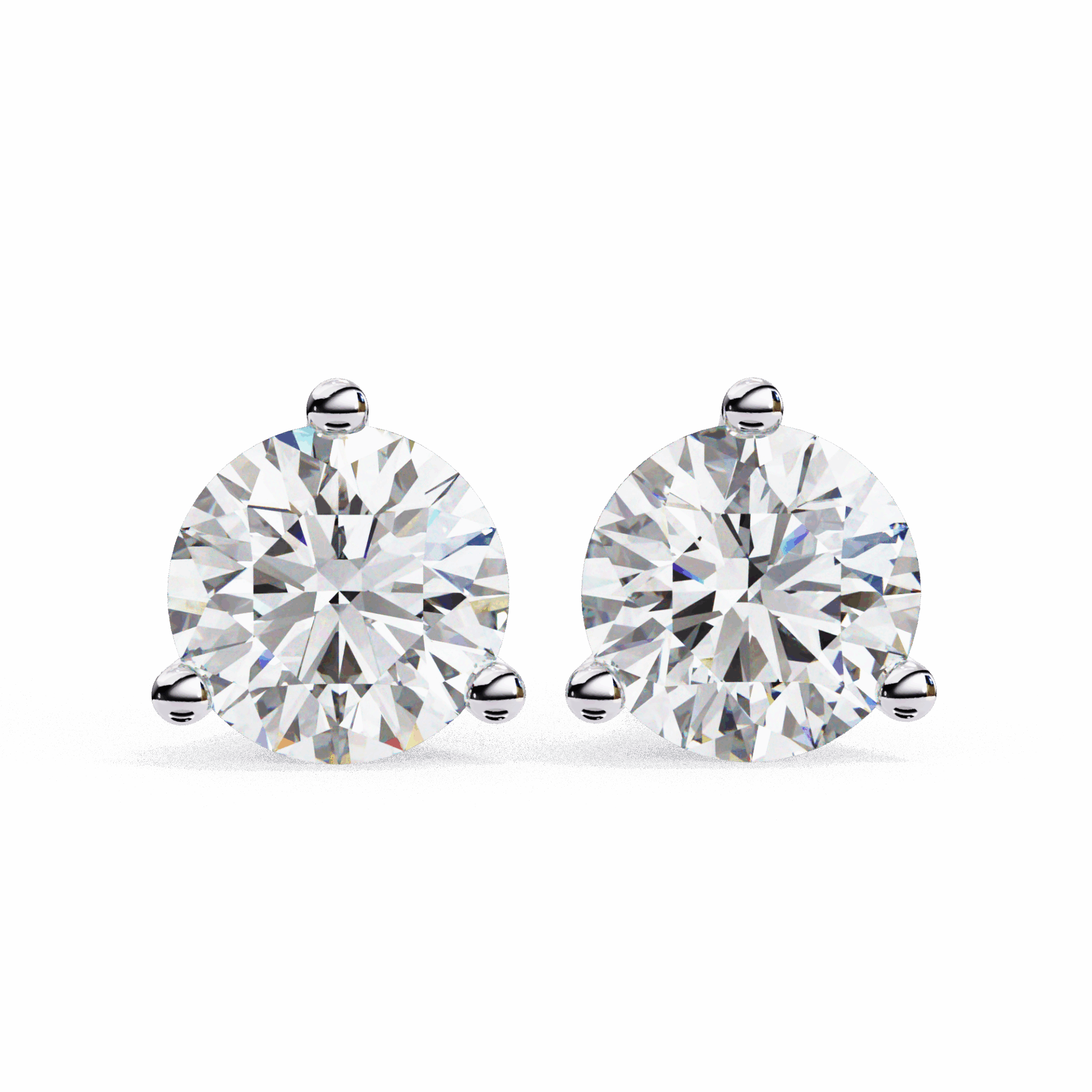 2.5 Carat Minimal Round Solitaire Earrings in Moissanite | House of Estara