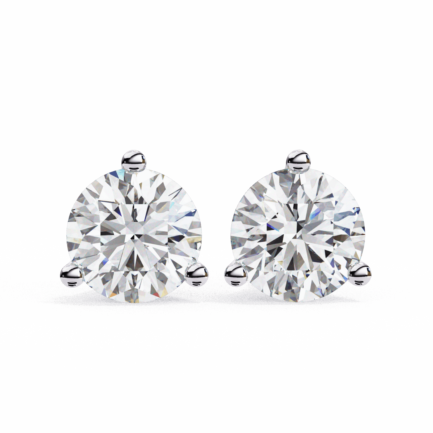 2.5 Carat Minimal Round Solitaire Earrings in Moissanite | House of Estara
