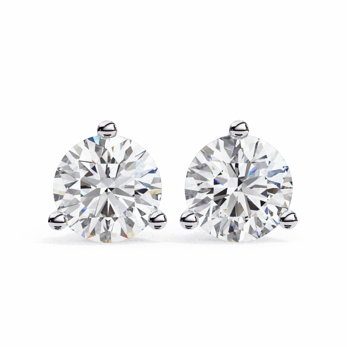 2.5 Carat Minimal Round Solitaire Earrings in Moissanite | House of Estara