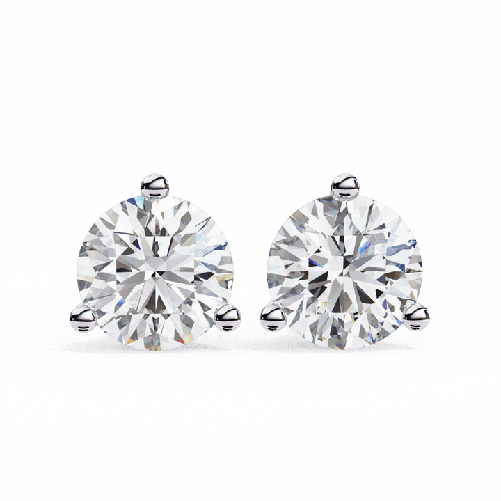 2.5 Carat Minimal Round Solitaire Earrings in Moissanite | House of Estara
