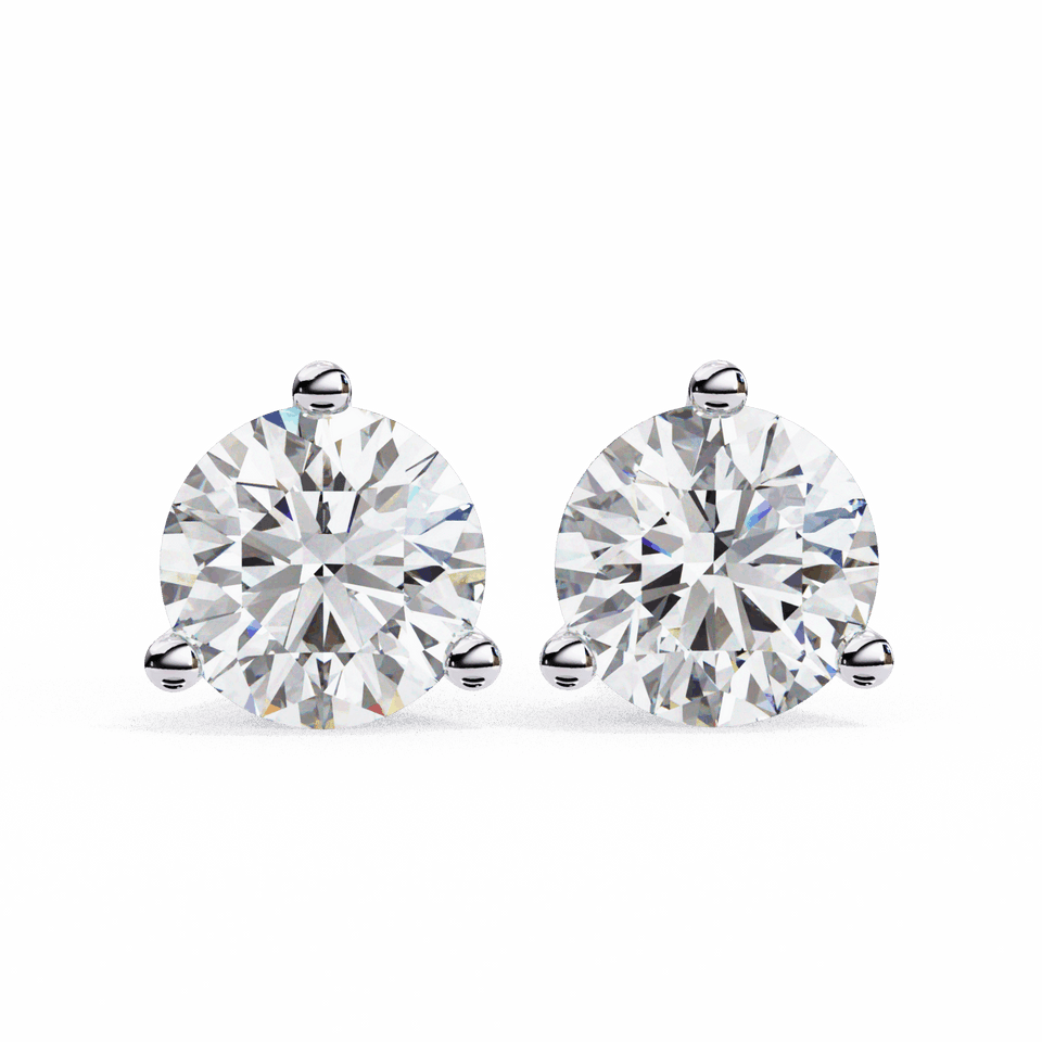 Minimal Round Solitaire Earrings
