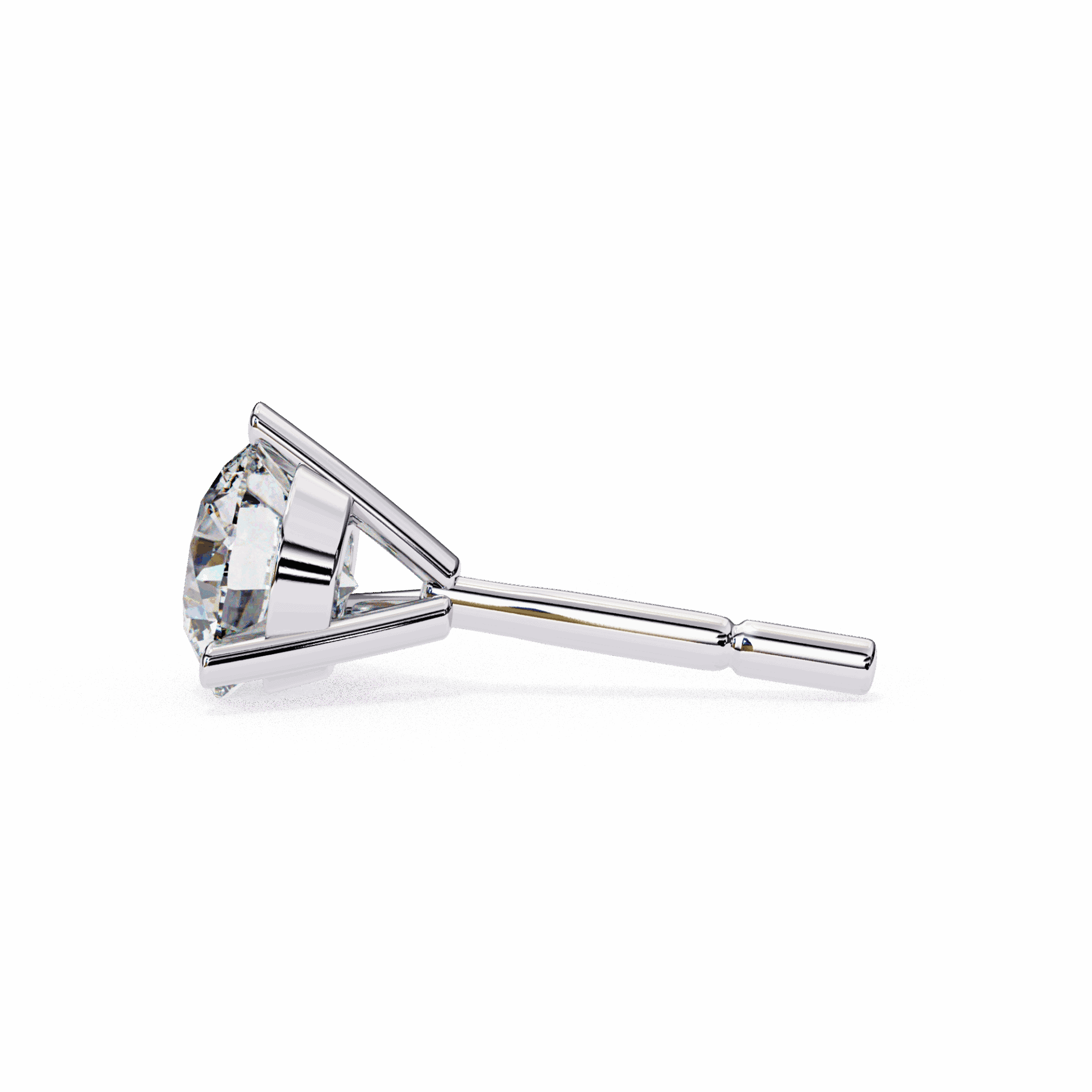 2.5 Carat Minimal Round Solitaire Earrings in Moissanite | House of Estara