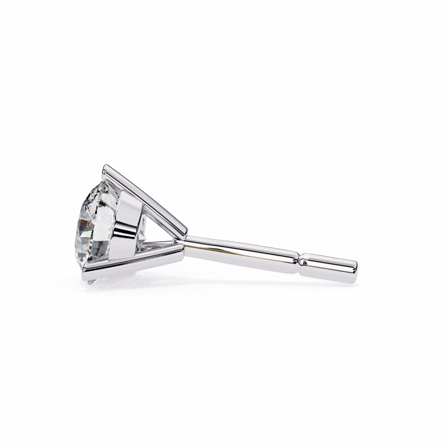 2.5 Carat Minimal Round Solitaire Earrings in Moissanite | House of Estara