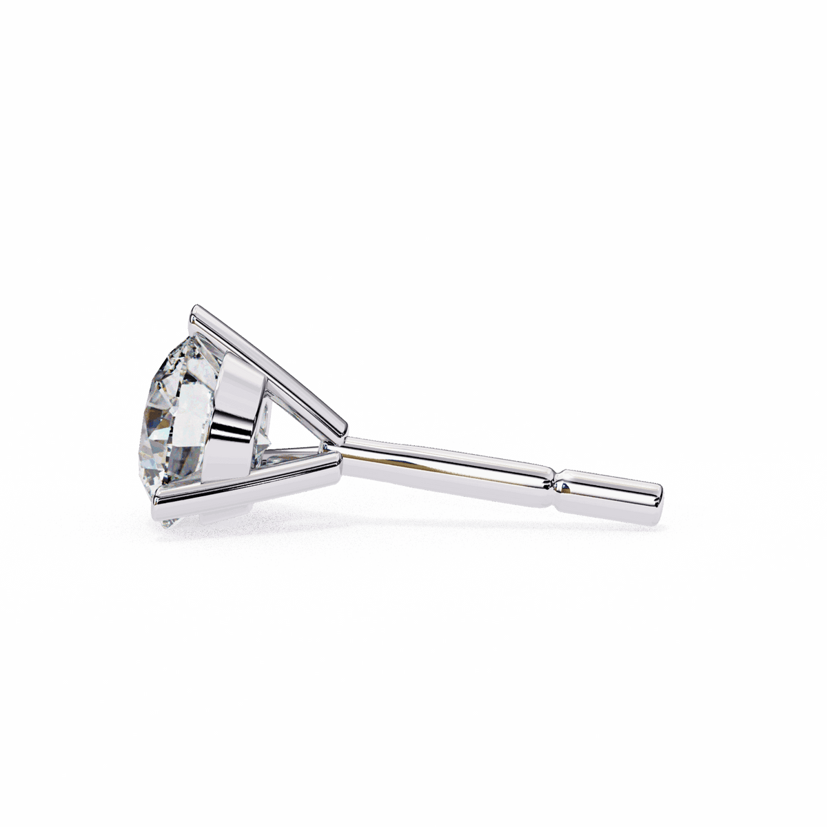 2.5 Carat Minimal Round Solitaire Earrings in Moissanite | House of Estara