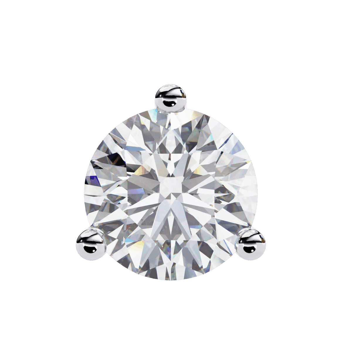 2.5 Carat Minimal Round Solitaire Earrings in Moissanite | House of Estara