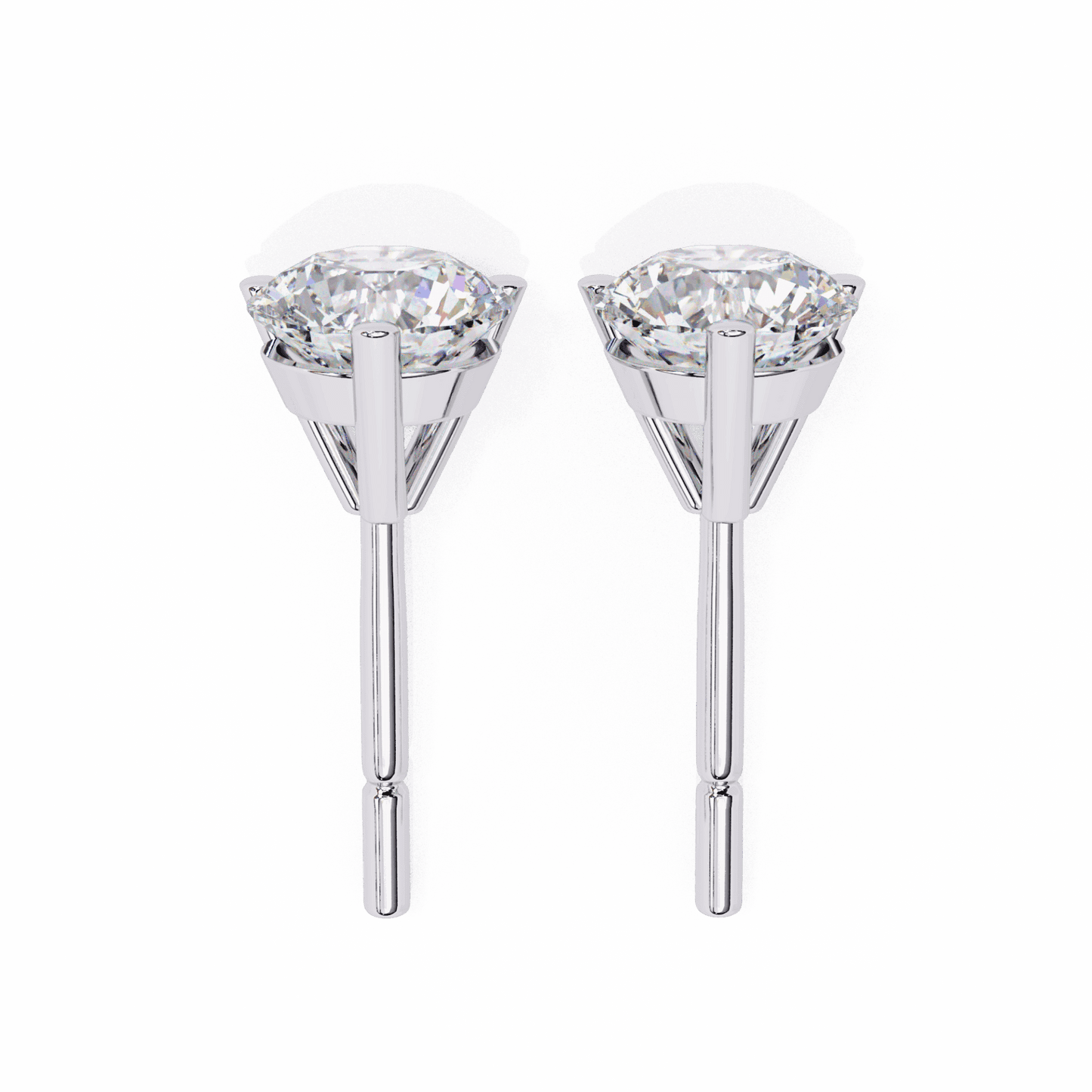 2.5 Carat Minimal Round Solitaire Earrings in Moissanite | House of Estara
