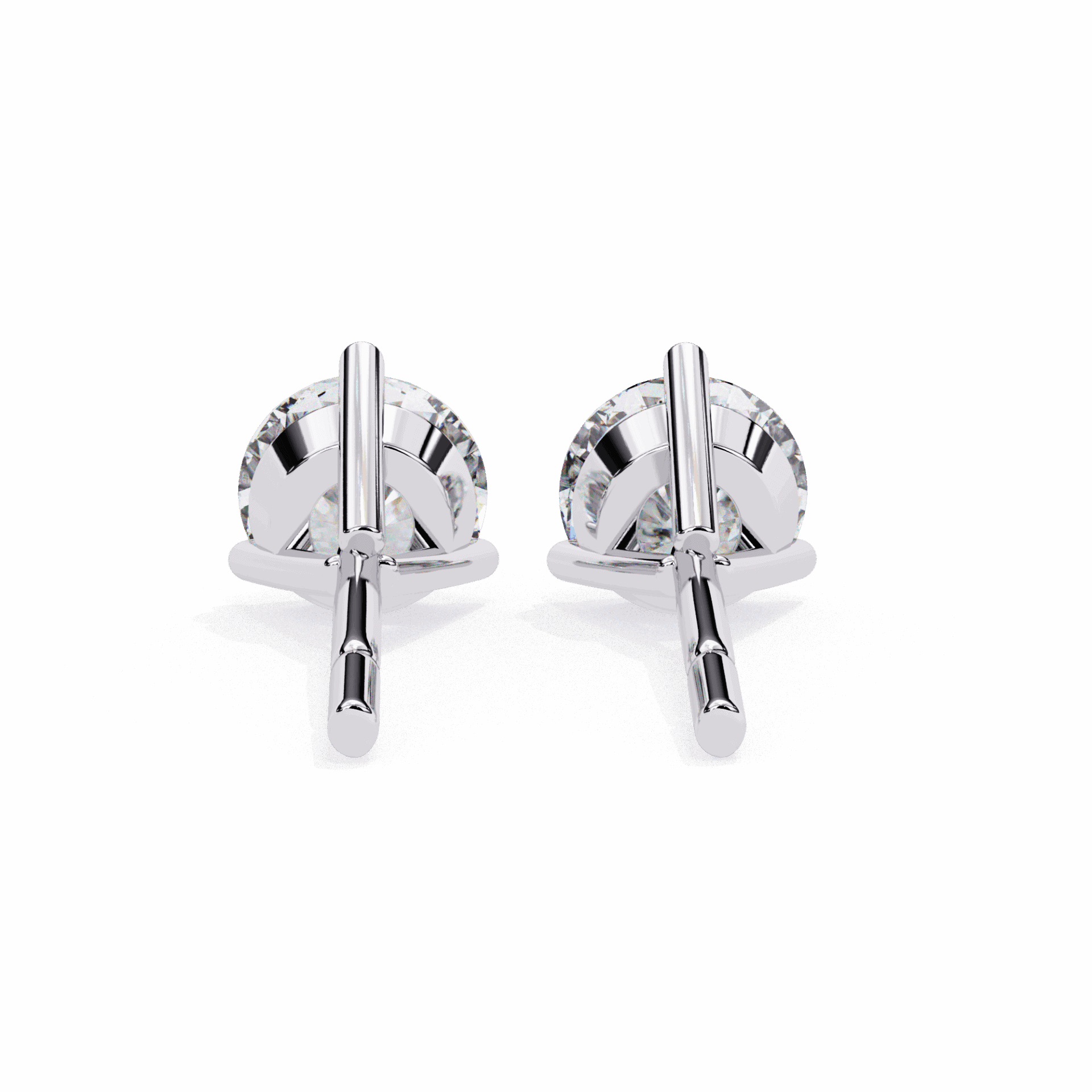 2.5 Carat Minimal Round Solitaire Earrings in Moissanite | House of Estara