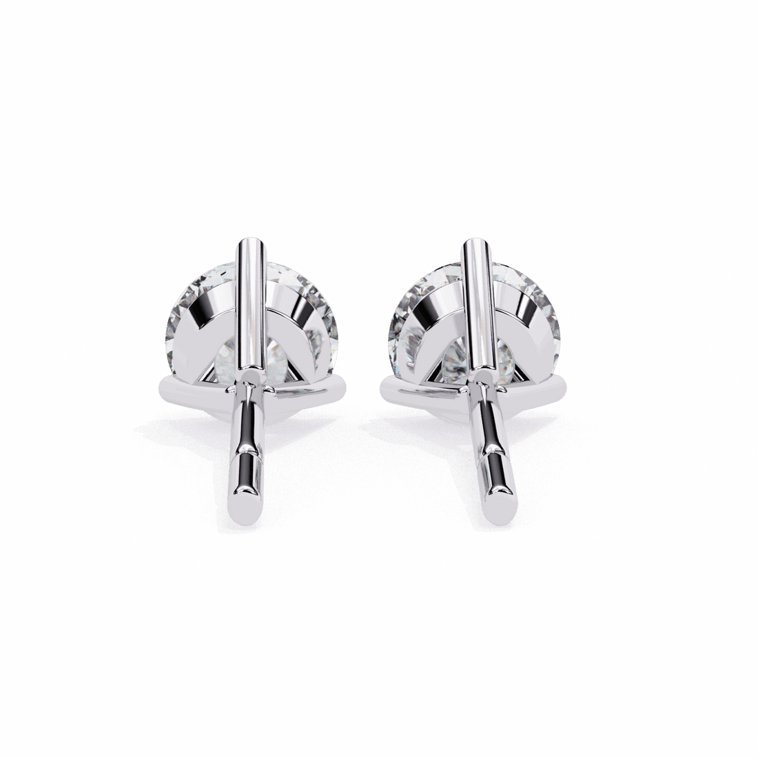 2.5 Carat Minimal Round Solitaire Earrings in Moissanite | House of Estara