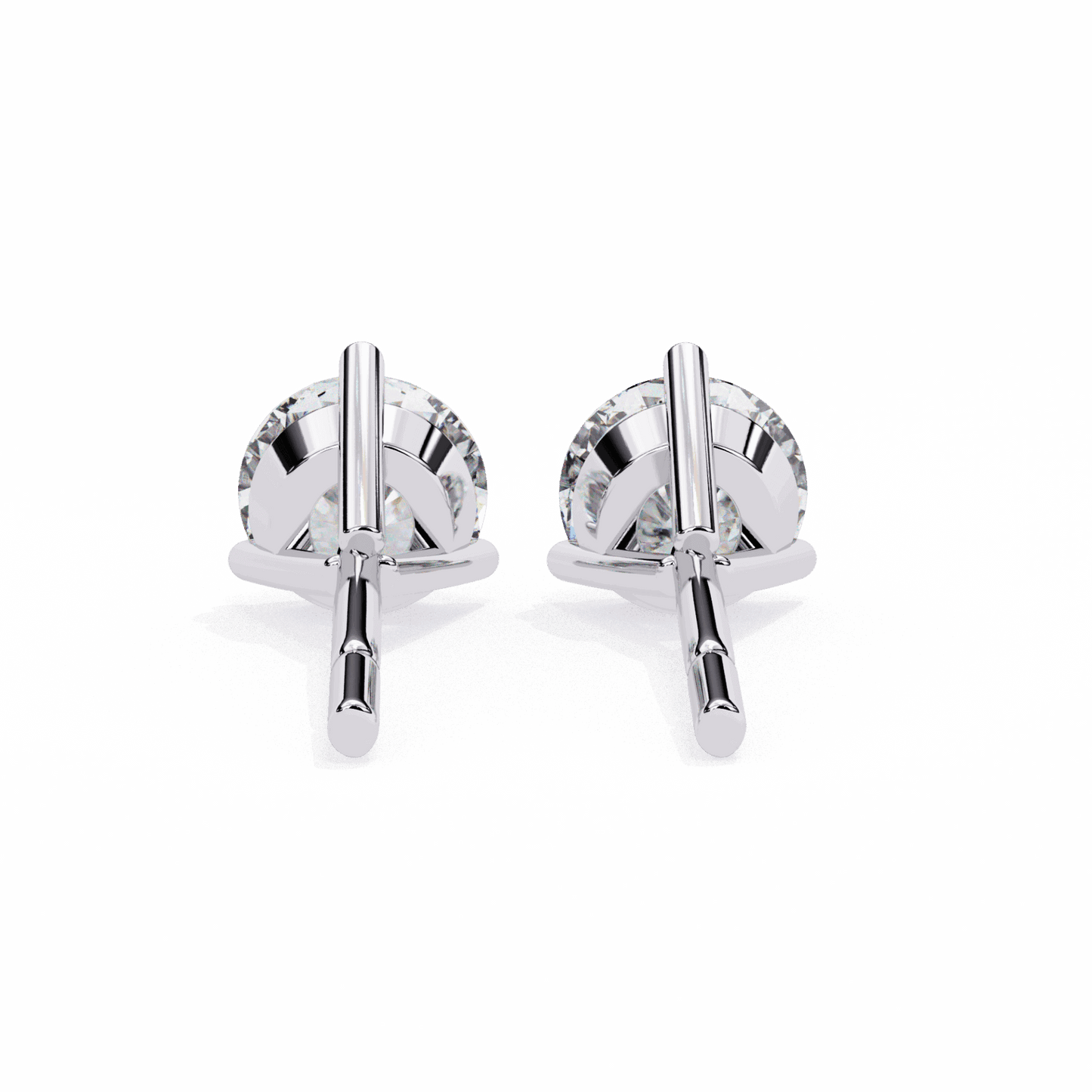 2.5 Carat Minimal Round Solitaire Earrings in Moissanite | House of Estara