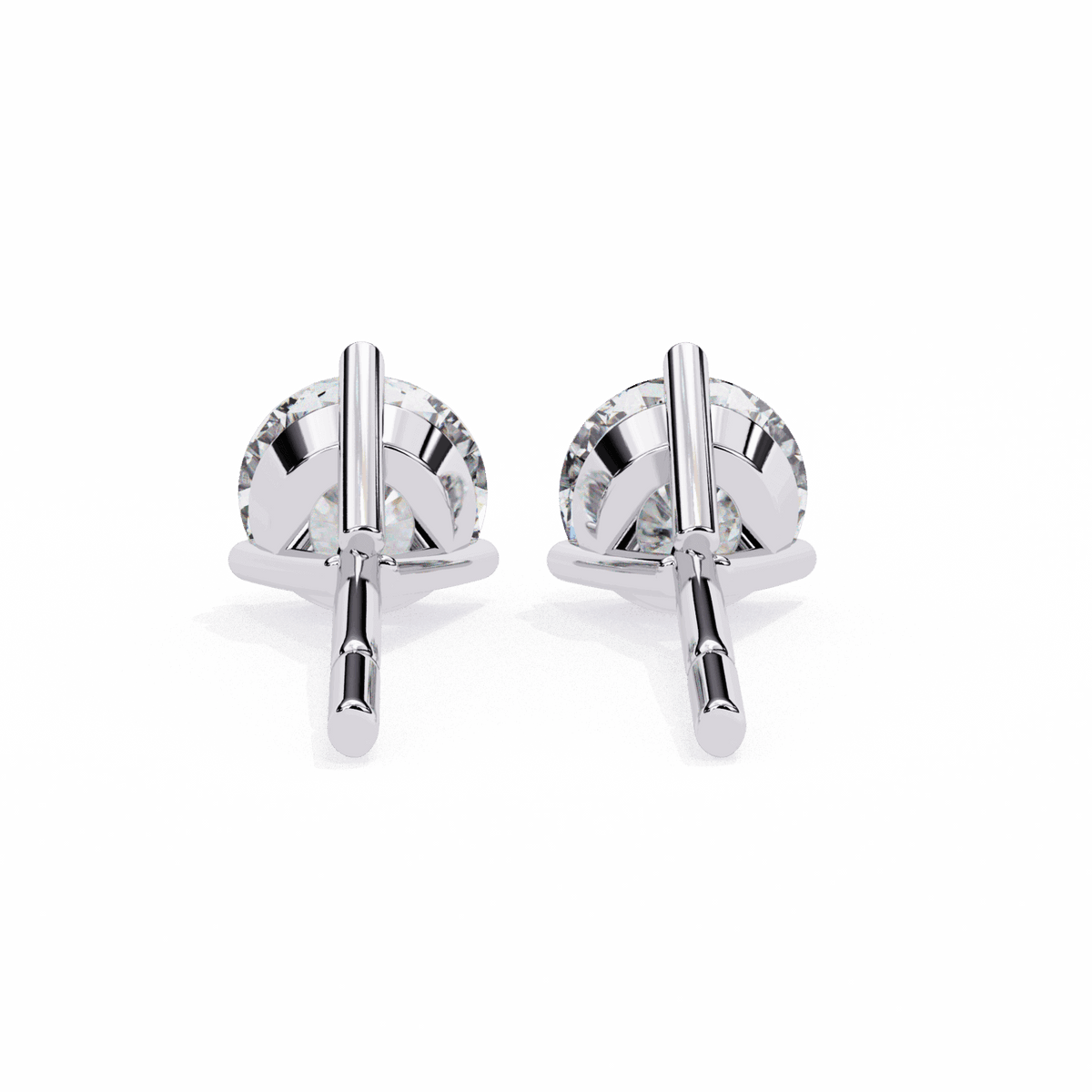 2.5 Carat Minimal Round Solitaire Earrings in Moissanite | House of Estara