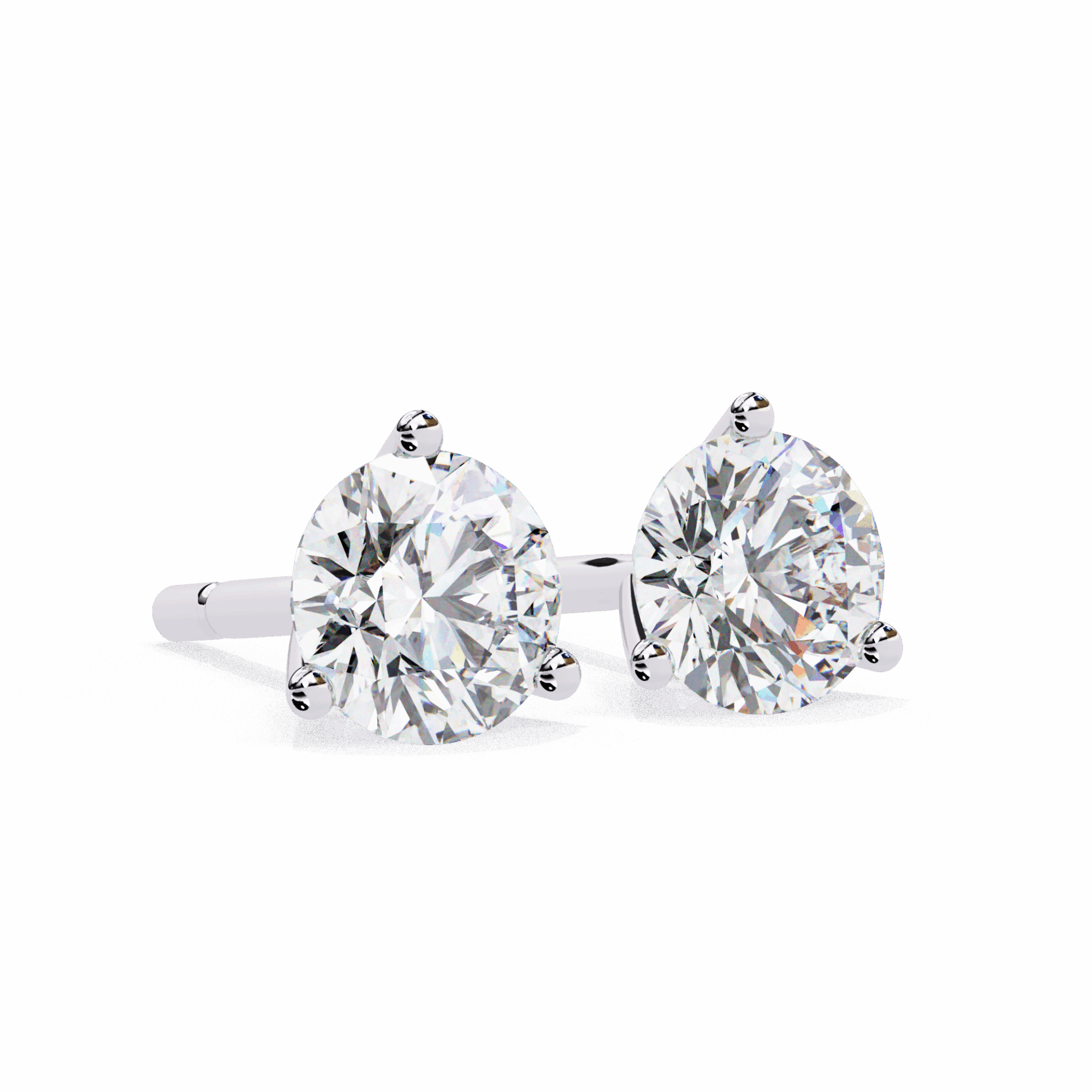 2.5 Carat Minimal Round Solitaire Earrings in Moissanite | House of Estara