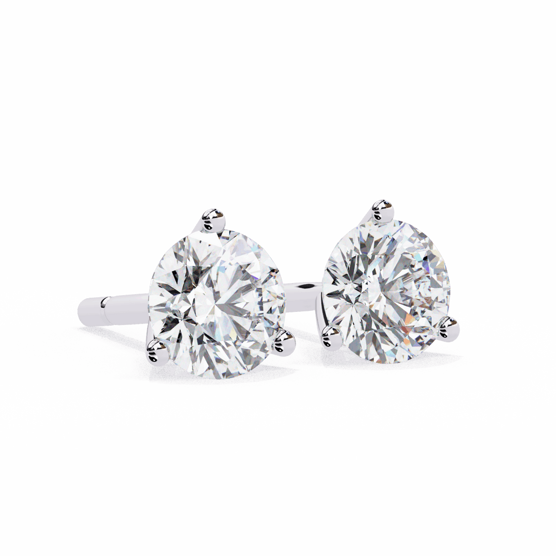 2.5 Carat Minimal Round Solitaire Earrings in Moissanite | House of Estara