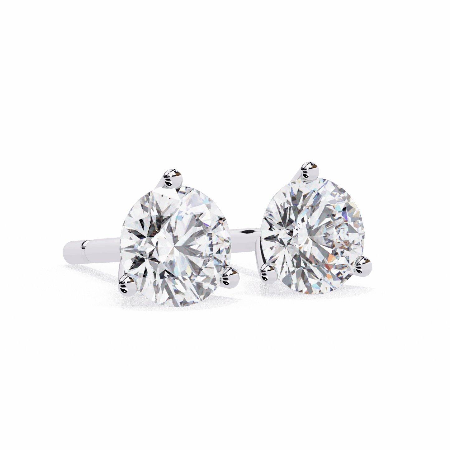 2.5 Carat Minimal Round Solitaire Earrings in Moissanite | House of Estara