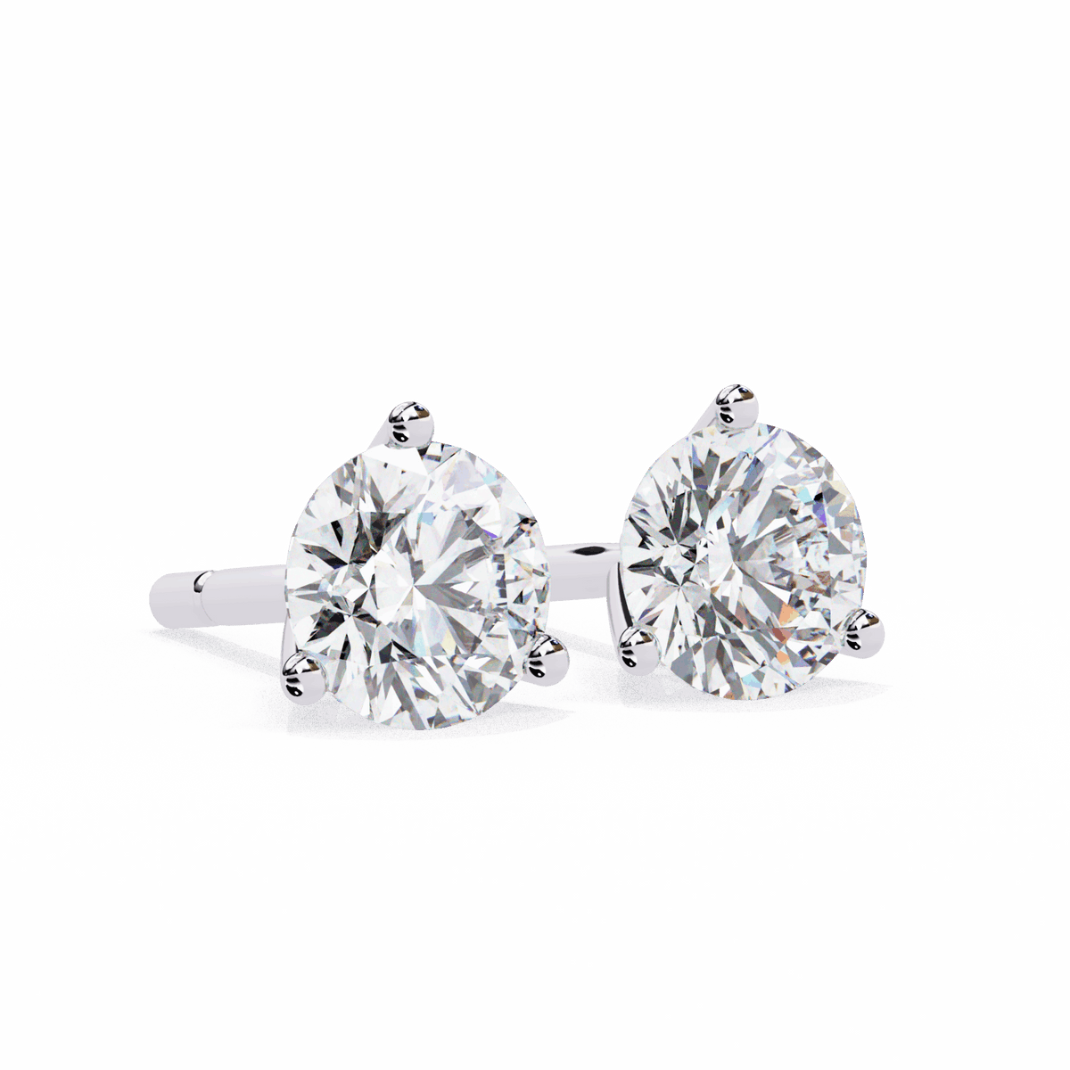 2.5 Carat Minimal Round Solitaire Earrings in Moissanite | House of Estara